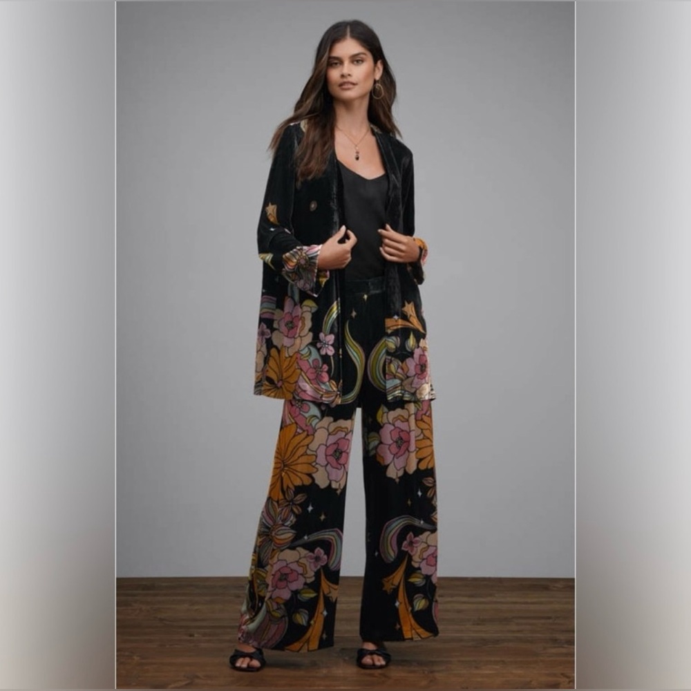 Johnny Was Priscilla Easy Silk Blend Velvet Two Piece Set